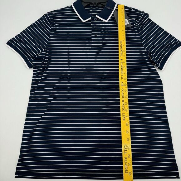 G/Fore Perforated Golf Polo Striped TWLT Navy Men's G4MS23K183 MSR-$120 - Picture 3 of 6